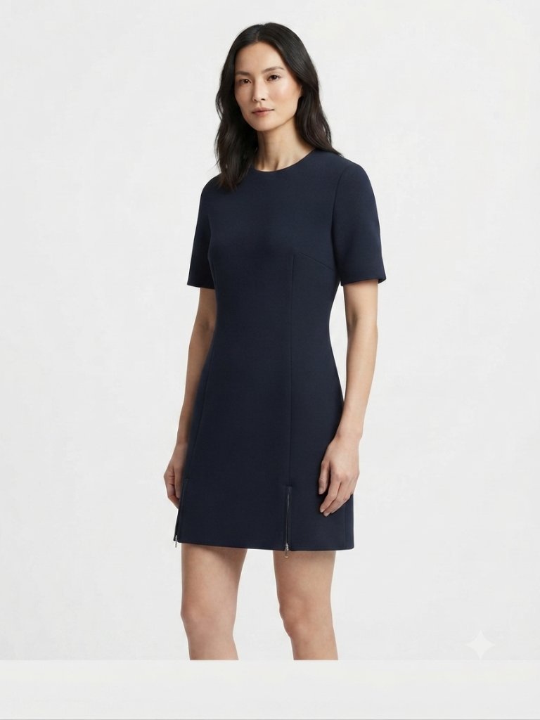 Vatanika Navy Scuba Mini Dress - 4